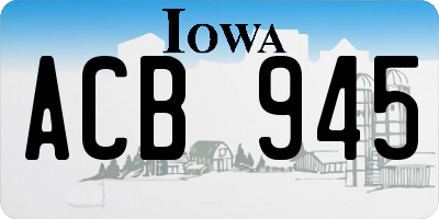 IA license plate ACB945