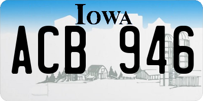 IA license plate ACB946