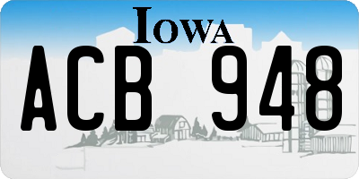 IA license plate ACB948