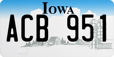 IA license plate ACB951