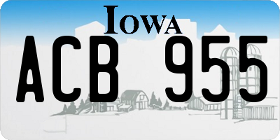 IA license plate ACB955