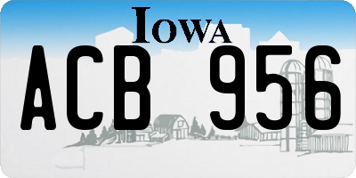 IA license plate ACB956