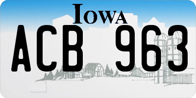 IA license plate ACB963
