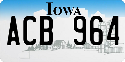 IA license plate ACB964