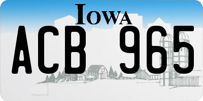 IA license plate ACB965