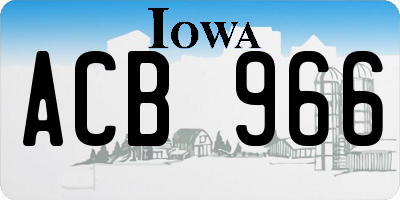 IA license plate ACB966
