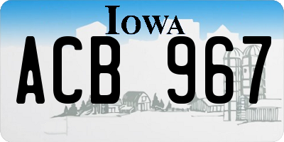 IA license plate ACB967