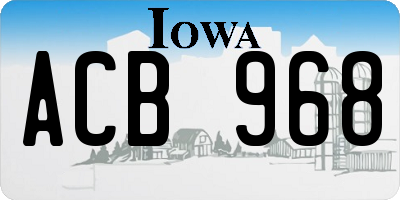 IA license plate ACB968
