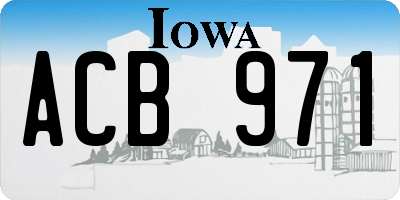 IA license plate ACB971