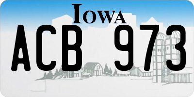 IA license plate ACB973