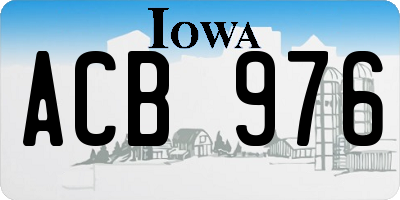 IA license plate ACB976