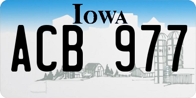 IA license plate ACB977
