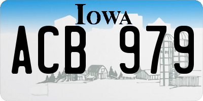IA license plate ACB979