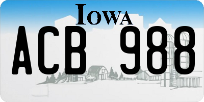 IA license plate ACB988