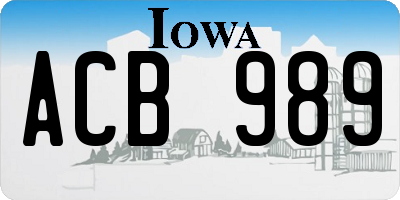 IA license plate ACB989