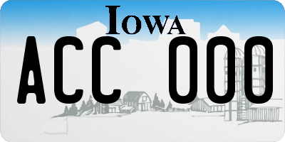 IA license plate ACC000