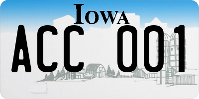 IA license plate ACC001