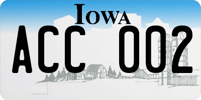 IA license plate ACC002