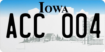 IA license plate ACC004