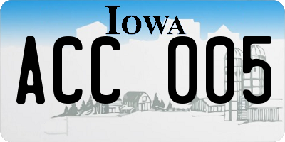 IA license plate ACC005