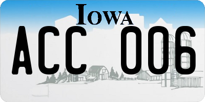 IA license plate ACC006