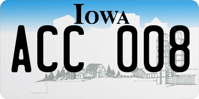 IA license plate ACC008