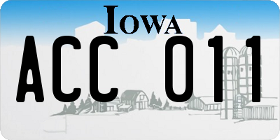 IA license plate ACC011