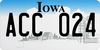 IA license plate ACC024
