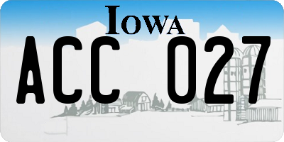 IA license plate ACC027