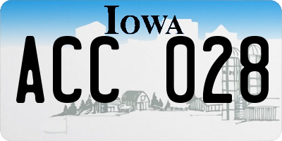IA license plate ACC028