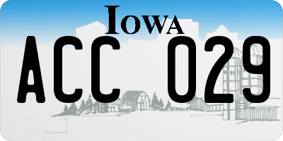 IA license plate ACC029