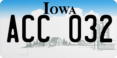 IA license plate ACC032