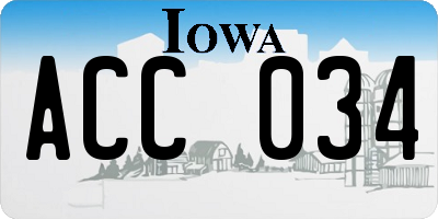 IA license plate ACC034