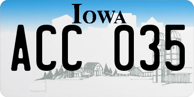 IA license plate ACC035