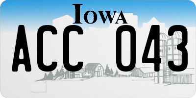 IA license plate ACC043