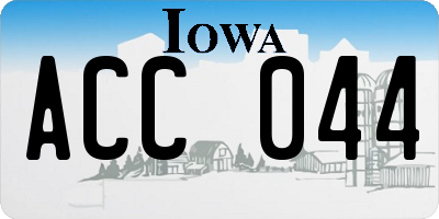 IA license plate ACC044