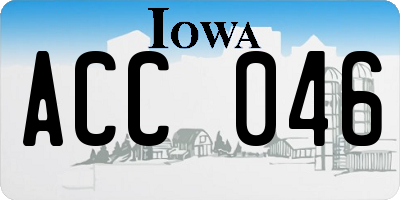 IA license plate ACC046