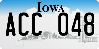 IA license plate ACC048