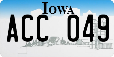 IA license plate ACC049