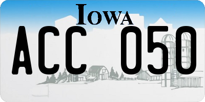 IA license plate ACC050