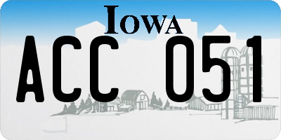 IA license plate ACC051