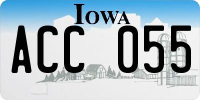 IA license plate ACC055