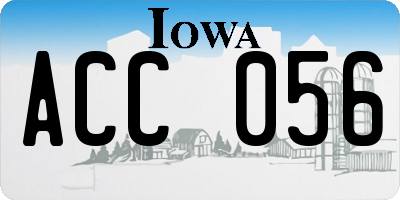 IA license plate ACC056