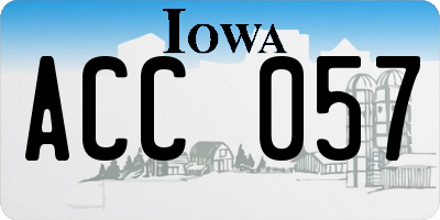 IA license plate ACC057