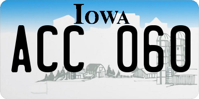 IA license plate ACC060