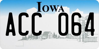 IA license plate ACC064