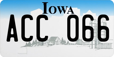 IA license plate ACC066
