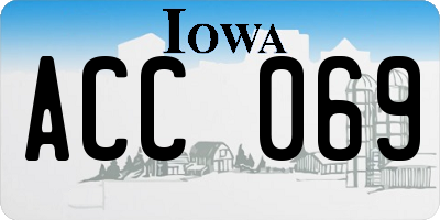 IA license plate ACC069