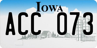 IA license plate ACC073