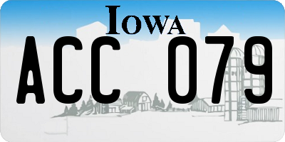 IA license plate ACC079